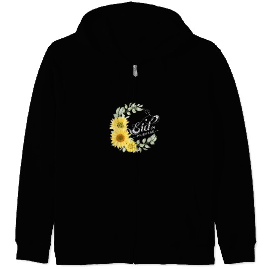 Happy Eid Alfitr Mubarak Ramadan Kareem Sunflower for Muslim Zip Hoodies