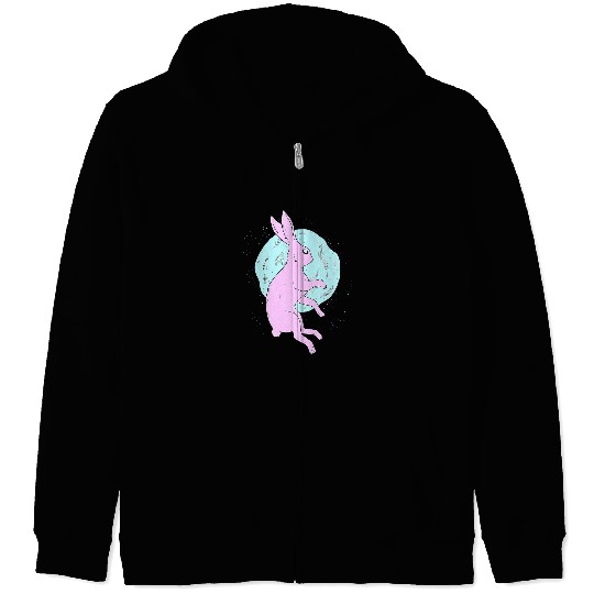 Rabbits Pastel Goth Kawaii Rabbit Witchcraft Gothic Wicca Bunny Zip Hoodies