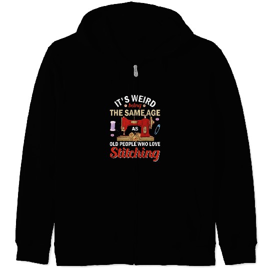 Sewing Machine Old Sewing Machine Granny Crochet Cross Stitch 4 Zip Hoodies