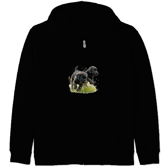 Funny Labrador Lab Dog Black Lab Black Labrador Retriever Puppy Dog Mom Animal 2 Zip Hoodies