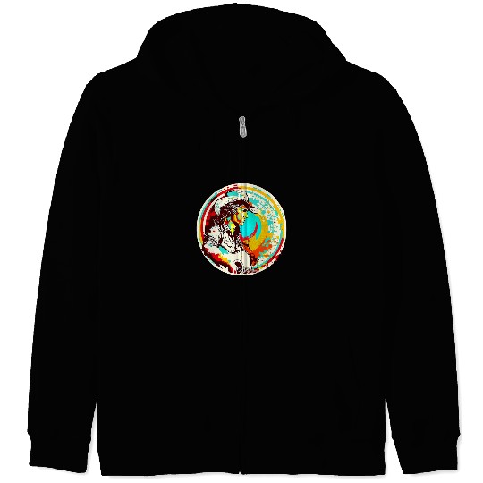 Guitarist Singer Music Artist Guitar Dallas Style Cowboy Hat Guitar Zip Hoodies