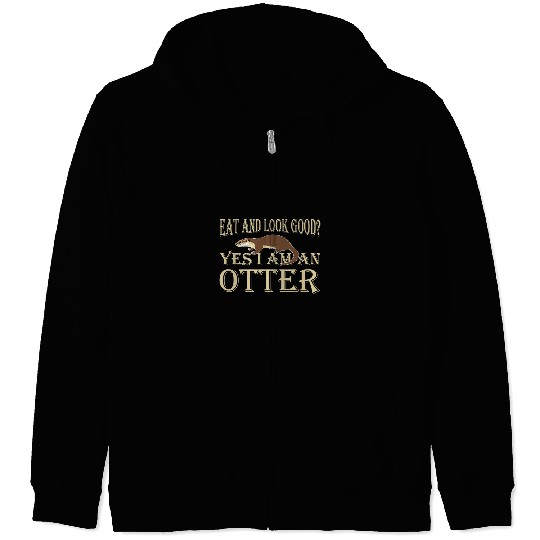 Otters Sea Otter Animal River Otter Outdoors Nature Zip Hoodies