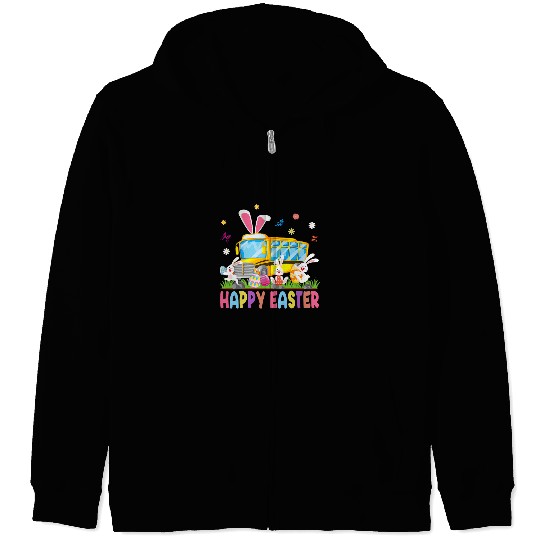 Every Bunnys Favorite School Bus Driver Happy Easter Day Zip Hoodies