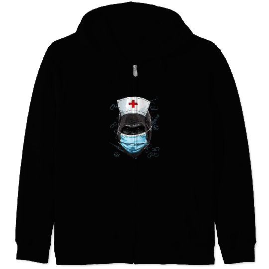 Nursing Gorilla nurses Practitioner RN Nursing School Graduation 496 Zip Hoodies