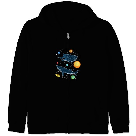 In The Galaxy Funny Whale Shark Lover Zip Hoodies