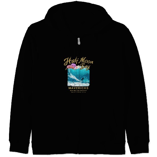 Surf Life MAVERICKS californias Big Wave Surfing Vintage Zip Hoodies