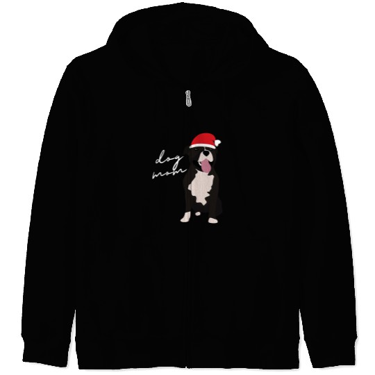 Dog Staffordshire Black White Staffordshire Bull Terrier Dog Mom Christmas Zip Hoodies