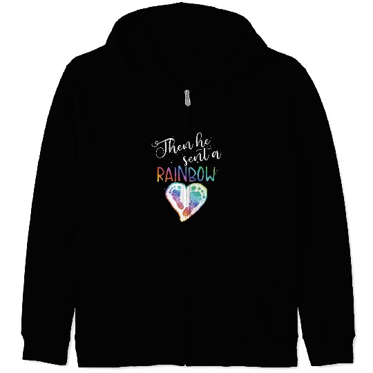 Funny Baby Pregnancy Announcement Rainbow Gift Mom To Be Zip Hoodies