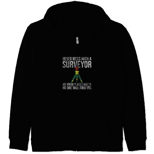 Land Recorder Technician Cartographer Surveyor Zip Hoodies