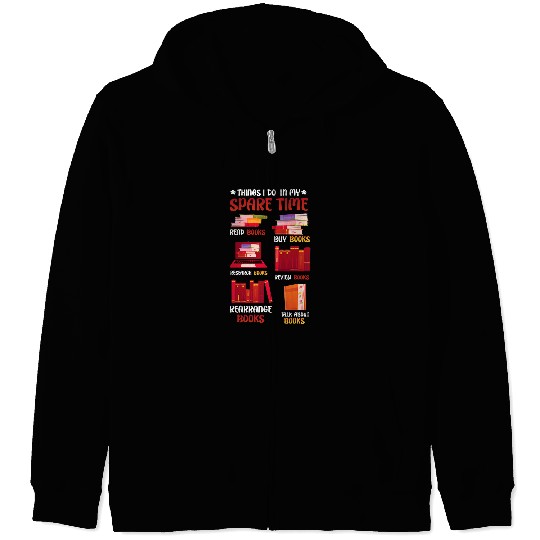 Reading Book Lover Bookworm Librarian Book Reading 1 Reader Zip Hoodies