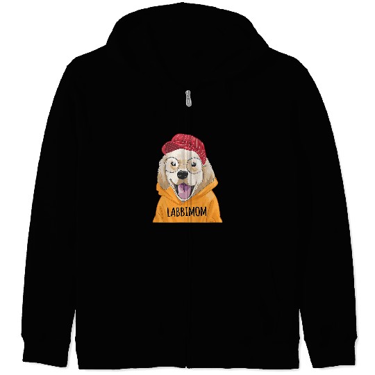 Labrador Lab Dog Labbi Mom Labrador Mum Dog Owners Women Dogs Walking Zip Hoodies