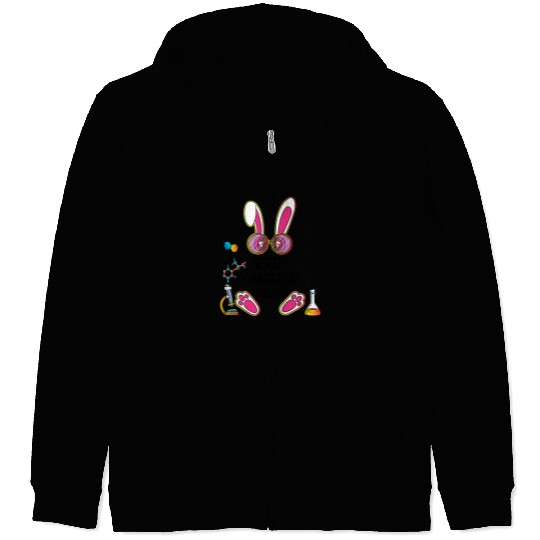 Funny Science Nerdy Gangster with Nerd Bunny Ear for Easter Zip Hoodies