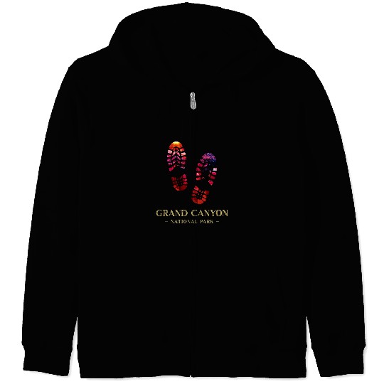 Grand Canyon National Park Hiking Boot Print Souvenir Zip Hoodies