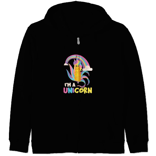 Im A Unicorns Funny Maize Corn Cob Kids Farming Corn Zip Hoodies