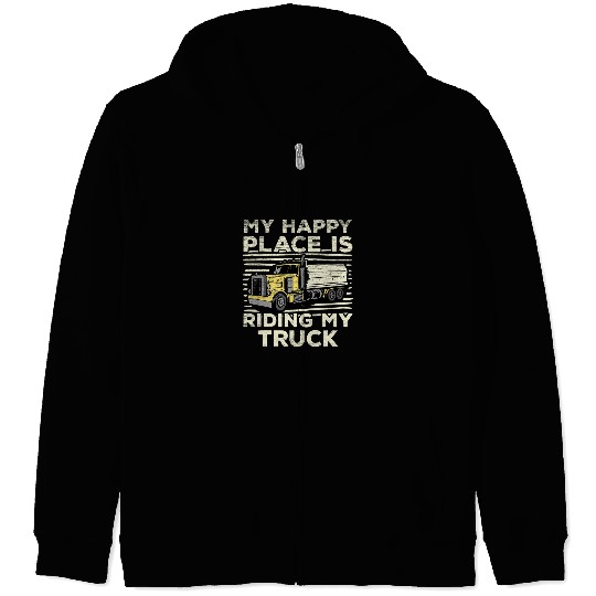 18 Wheeler Tanker Truck Design for Semi Truck Driver 1 Zip Hoodies