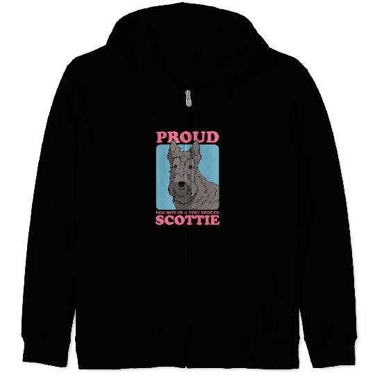 Dog Scottish Terrier Mom Of A Spoiled Scottie Dog Owner Scottish Terrier 3 Zip Hoodies