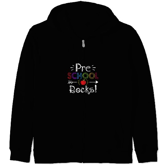 Preschool Rocks Teacher Student Funny Back To School Zip Hoodies