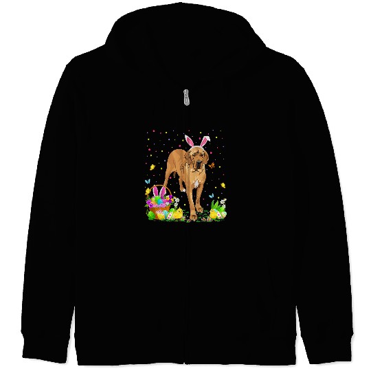 Dog Great Dane Easter Egg Hunting Great Dane Easter Sunday Zip Hoodies