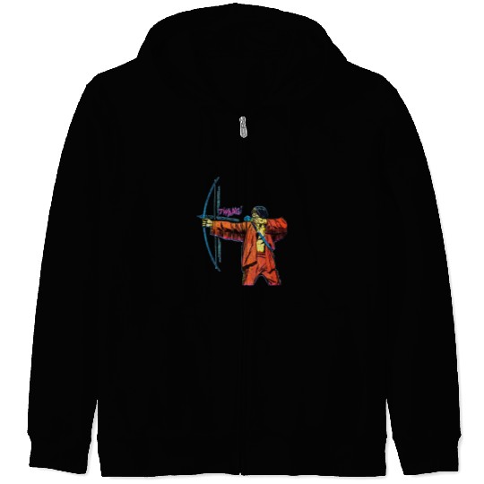 Cool American Indian Warrior With Arrow Old West Comic Zip Hoodies