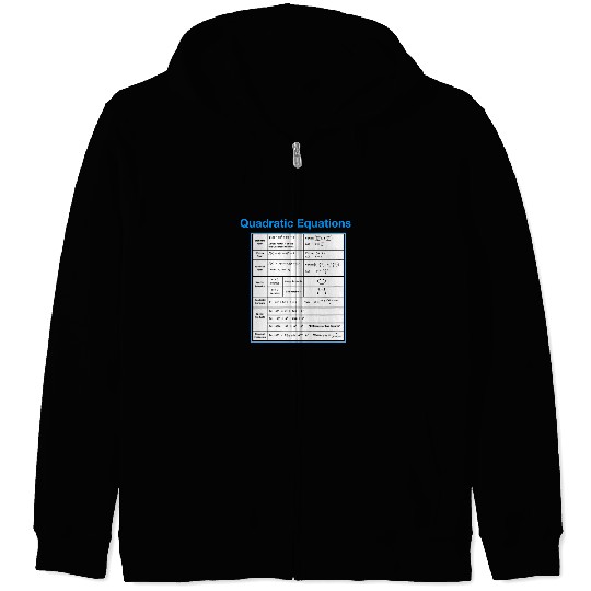Educational Math Quadratic Equations V2 Zip Hoodies