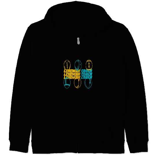 American Football Lineman Coachs 5 Zip Hoodies