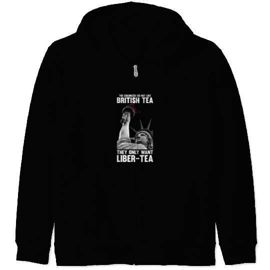 British and American History Joke Liber Tea History Buff Zip Hoodies