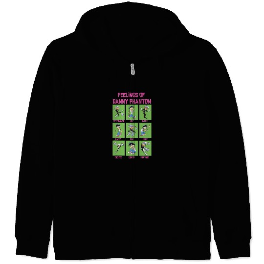 Danny Phantom The Feelings Of Danny Phantom Portrait Grid Zip Hoodies