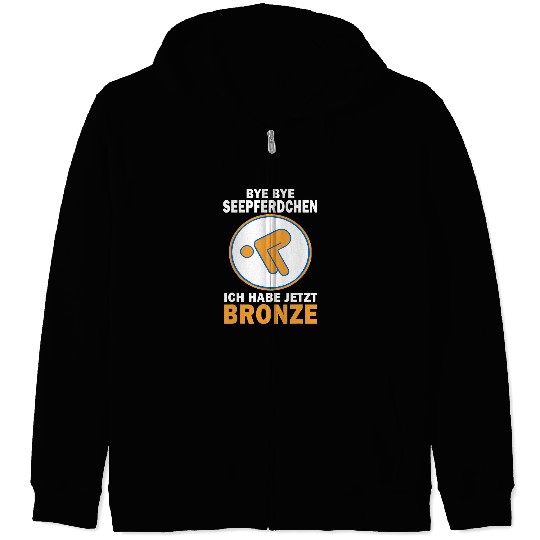 Swimming Pool Bronze Test Passed Swimming Badge Bronze Float 2 8 Zip Hoodies
