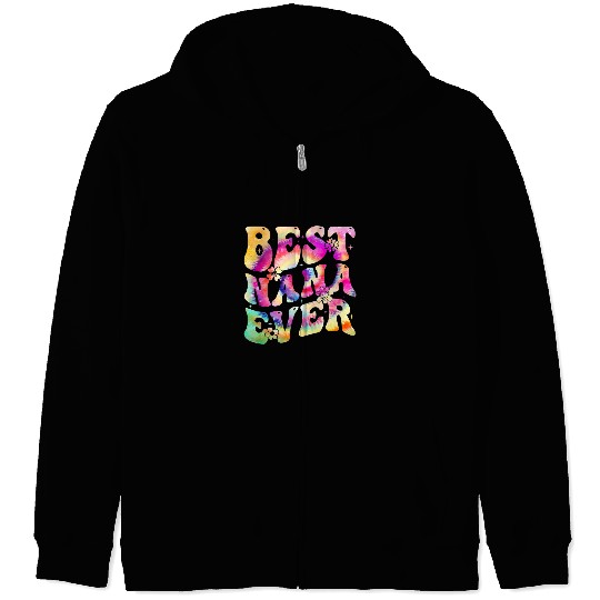 bests Nana Ever 2Mothers Day Grandma Tie Dye Groovy Zip Hoodies