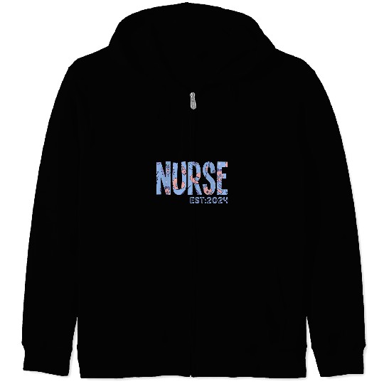 nurses Est 2024 Graduation Graduate Nursing Student RN LPN 2 Zip Hoodies