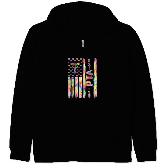 Physical Therapy Assistant US Flag PTA Month146 Zip Hoodies