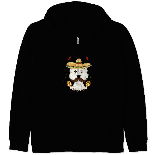Sombrero Dog I Cinco De Mayo West Highland Terrier Zip Hoodies