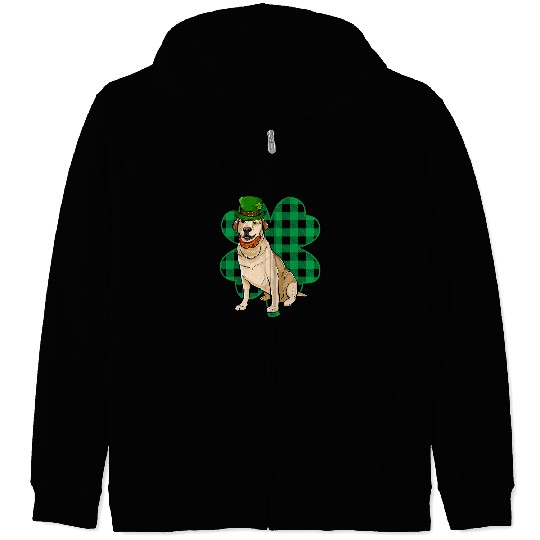Labrador Lab Dog Saint Patricks Day Clover Lucky Charm Zip Hoodies