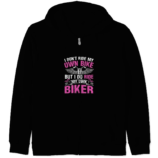 Motocross Biker Womens Funny Saying Biker Tee Ride Motorcycle Lover Wife Girlfriend 1 Zip Hoodies