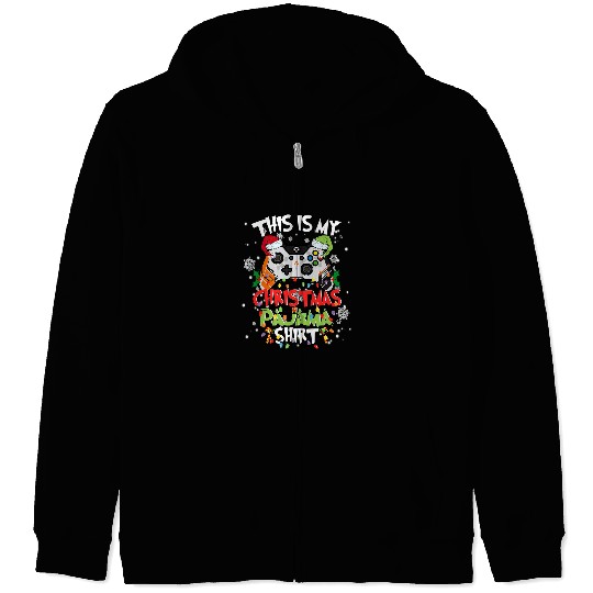 Game This is My Christmas Pajama Santa Hat Gamer Video Game Games 136 Zip Hoodies