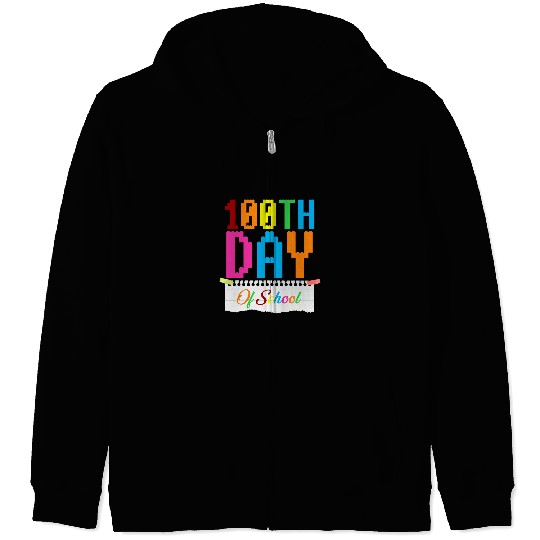 Brick Builder 100th Day of School Teachers Kids 100 Days Zip Hoodies