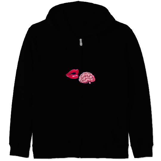 Lips Talking To Brain Design Psychologist Zip Hoodies