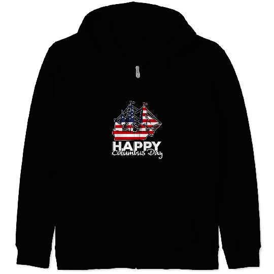 Happy Columbus Day Since 1492 Discovery Italian Explorer Fun 2 Zip Hoodies