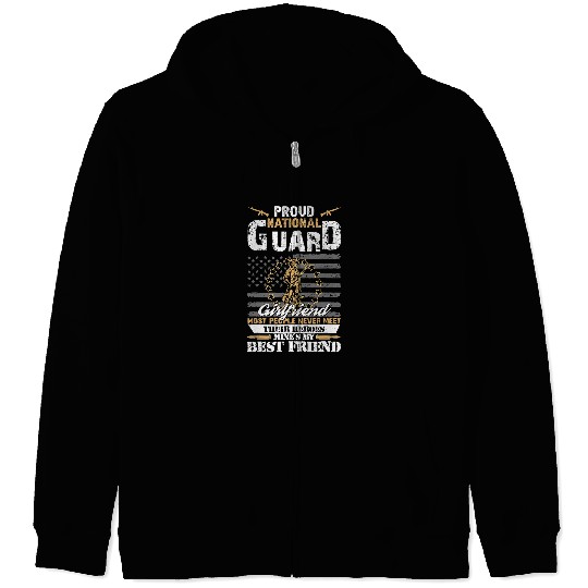 Proud armys National Guard Girlfriend Flag U S Military 33 Zip Hoodies