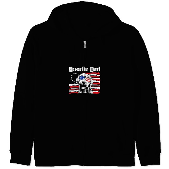 Goldendoodle Mens Doodle Dad Goldendoodle guns Rights Patriotic Fathers Day Doodle Dog Zip Hoodies