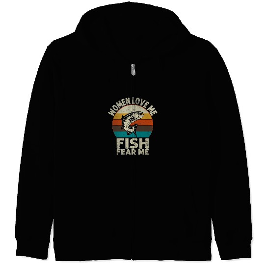 Fishing Mens fishing tee fisherman tee fish fear me women want me 3 Fisher Zip Hoodies