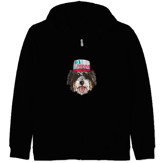 Bernedoodle 1 Dog Mom Mothers Day Zip Hoodies