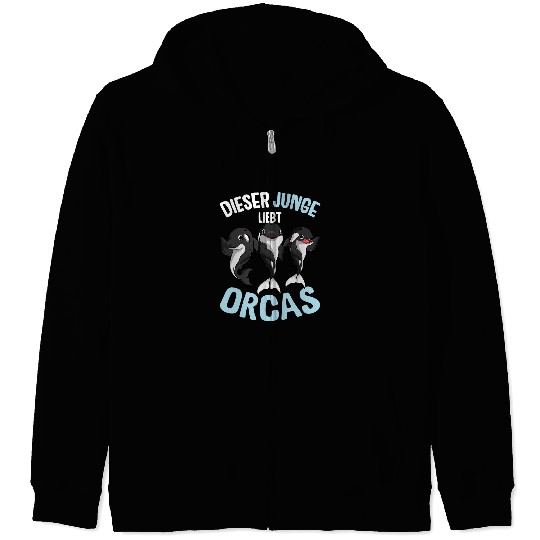 Whales Orca Boy Whale swords Whale Killer Whale Zip Hoodies