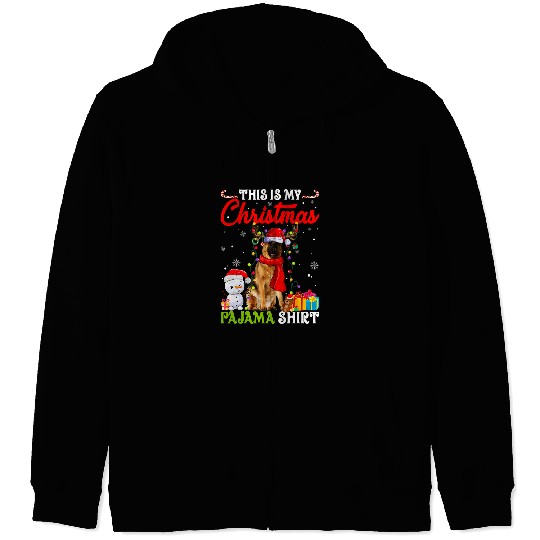 Cute GSD This Is My Christmas Pajama 9 Dog Lover German Shepherd Dog Dog Zip Hoodies