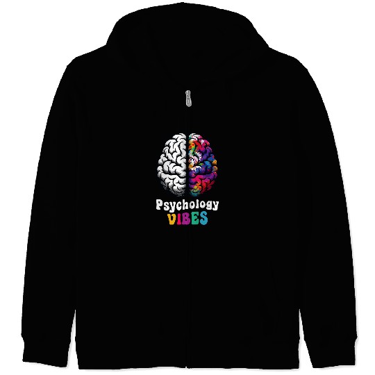 Psychology Vibes University Student Mind Brain Psychology Zip Hoodies