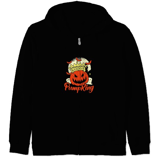 Pumpking Pumpkin King Funny Happy Halloween 3 Zip Hoodies