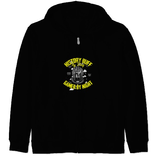 Ancient Egypt History Buff by Day Gamer by Night Historian Zip Hoodies