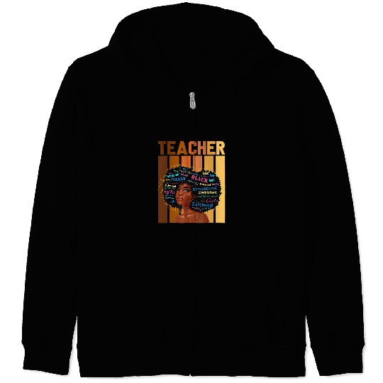 Teacher Job Black History Month African American Melanin Woman 2 Zip Hoodies