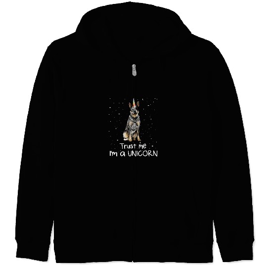 Australian Mountain Dog Je Suis Un Chien Unicorn Zip Hoodies