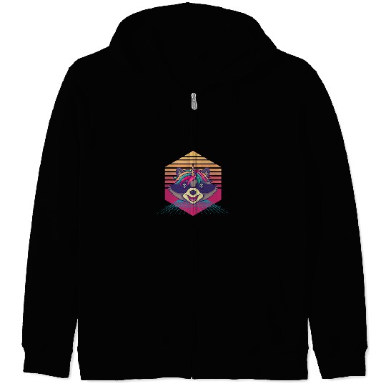 Raccoon Unicorns Vintage Zip Hoodies